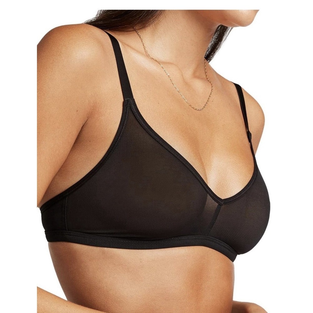 Negative Sieve Non Wire Bra Black Size 4 XL Sheer Mesh Lightweight